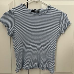 blue&white striped brandy melville crop top (good condition only worn once)